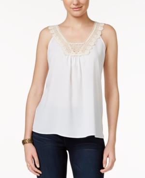 Miss Chievous Juniors' Crochet-trim Tank Top