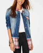 American Rag Juniors' Plaid & Denim Jacket, Created For Macy's