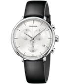Calvin Klein Men's Swiss Chronograph High Noon Black Leather Strap Watch 40mm