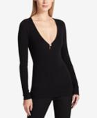 Dkny Crystal-embellished Deep-v Sweater