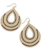 Thalia Sodi Gold-tone Imitation Pearl And Black Teardrop Earrings, Only At Macy's