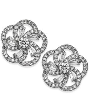 Charter Club Silver-tone Crystal Flower Stud Earrings, Created For Macy's