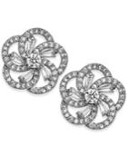 Charter Club Silver-tone Crystal Flower Stud Earrings, Created For Macy's