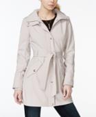 Jessica Simpson Water-resistant Belted Hooded Scuba Raincoat