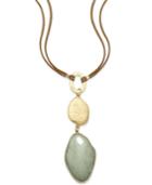 Inc International Concepts Gold-tone Green Stone Triple Drop Pendant Necklace, Only At Macy's