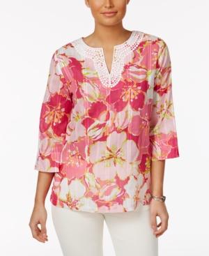 Alfred Dunner Reel It In Floral-print Tunic
