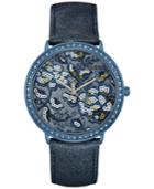 Guess Women's Wildflower Blue Leather Strap Watch 43mm U0820l2