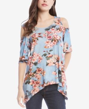 Karen Kane Floral Fresco Cold-shoulder Top