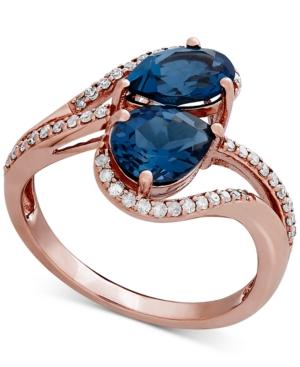 London Blue Topaz (2-3/5 Ct. T.w.) & Diamond (1/4 Ct. T.w.) In 10k Rose Gold