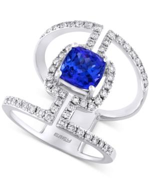 Tanzanite Royale By Effy Tanzanite (1-5/8 Ct. T.w.) And Diamond (3/4 Ct. T.w.) Statement Ring In 14k White Gold