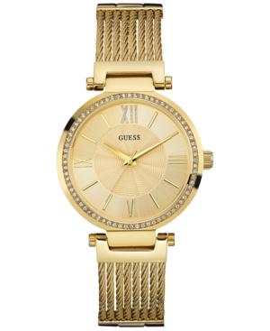 Guess Women's Gold-tone Stainless Steel Self-adjustable Bracelet Watch 36mm U0638l2