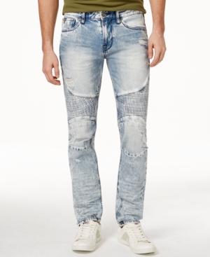 Guess Men's Slim-fit Tapered Achieve Wash Moto Jeans
