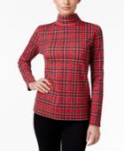 Karen Scott Petite Plaid Turtleneck Top, Only At Macy's