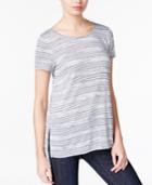 Kensie Striped High-low T-shirt, A Macy's Exclusive