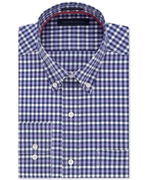 Tommy Hilfiger Men's Non-iron Purple Multi-check Dress Shirt