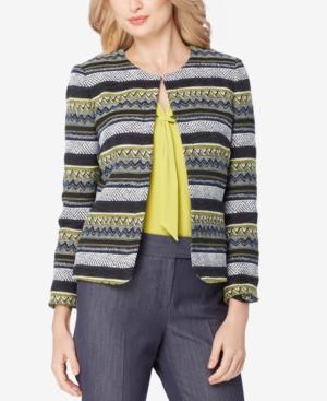 Tahari Asl Petite Jacquard Flyaway Blazer
