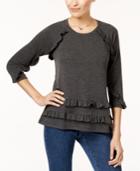 Style & Co Ruffled Raglan Top, Created For Macy's
