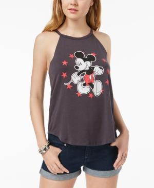 Hybrid Juniors' Mickey Mouse Graphic-print Halter Top