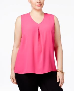 Kasper Plus Size Pleated Shell
