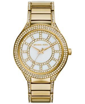 Michael Kors Women's Kerry Crystal Accent Gold-tone Stainless Steel Bracelet Watch 38mm Mk3312