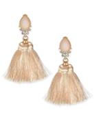 Inc International Concepts Pink Glass And Tassel Earrings, Created For Macy's