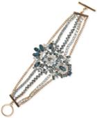 Givenchy Two-tone Crystal Cluster Multi-chain Toggle Bracelet