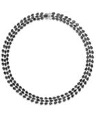 Black Sapphire Three-row Necklace In Sterling Silver (97 Ct. T.w.), Created For Macy's