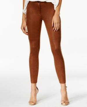 Bar Iii Coated Faux-suede Ankle Leggings, Only At Macy's