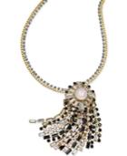 Kate Spade New York Gold-tone Long Length Crystal Fringe Pendant Necklace