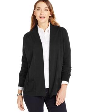 Karen Scott 2-pocket Open Cardigan
