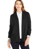 Karen Scott 2-pocket Open Cardigan