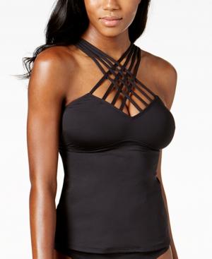 Kenneth Cole Strappy Tummy-control Tankini Top Women's Swimsuit