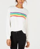 Rebellious One Juniors' Rainbow-stripe Graphic-print T-shirt