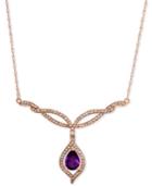 Amethyst (5/8 Ct. T.w.) & Diamond (1/3 Ct. T.w.) 17 Statement Necklace In 14k Rose Gold