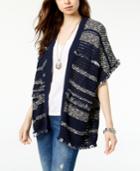 Lucky Brand Striped Fringe Poncho