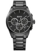 Boss Hugo Boss Men's Chronograph Onyx Black Ion Plated Stainless Steel Bracelet Watch 44mm 1513365