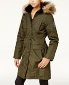Madden Girl Trendy Plus Size Faux-fur-trimmed Puffer Coat