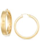 Signature Gold Round Hoop Earrings In 14k Gold Over Resin