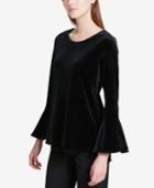 Calvin Klein Velvet Bell-sleeve Top