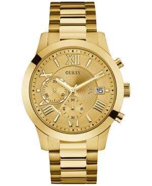Guess Men's Chronograph Atlas Gold-tone Stainless Steel Bracelet Watch 45mm U0668g4