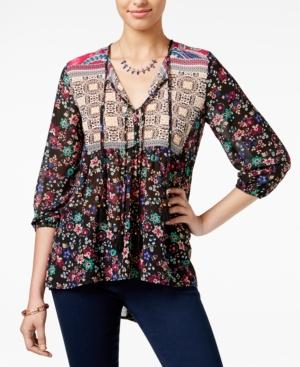 American Rag Printed Tassel-tie Peasant Tunic, Only At Macy's