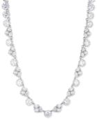 Marchesa Silver-tone Crystal & Imitation Pearl 16 Collar Necklace, Created For Macy's