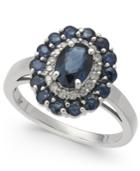 Sapphire (2-1/8 Ct. T.w.) & Diamond (1/6 Ct. T.w.) Ring In 14k White Gold