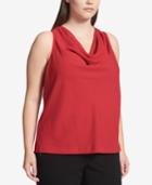 Calvin Klein Plus Size Charmeuse Cowl-neck Shell