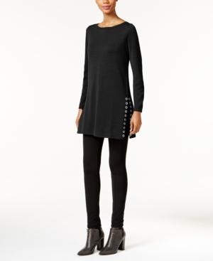 Ny Collection Petite Grommet-trim Tunic