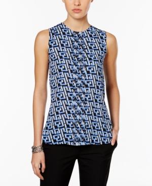 Tommy Hilfiger Pintucked Geo-print Blouse