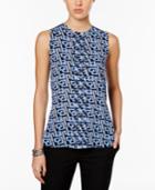 Tommy Hilfiger Pintucked Geo-print Blouse