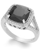 B. Brilliant Sterling Silver Black And White Cubic Zirconia Square Ring (4-1/2 Ct. T.w.)