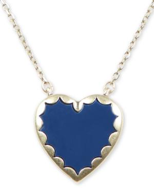 Lucky Brand Gold-tone Stone Heart Pendant Necklace, 30 + 2 Extender