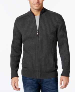 Alfani Men's Big And Tall Ribbed Full-zip Sweater, Classic Fit